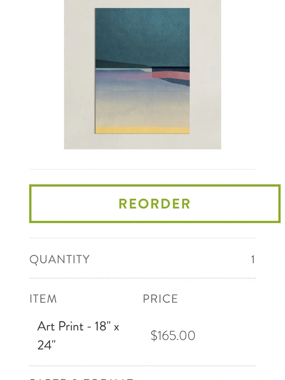 18 x 24 West Elm/Minted “Horizons III” Abstract Art Print NIB